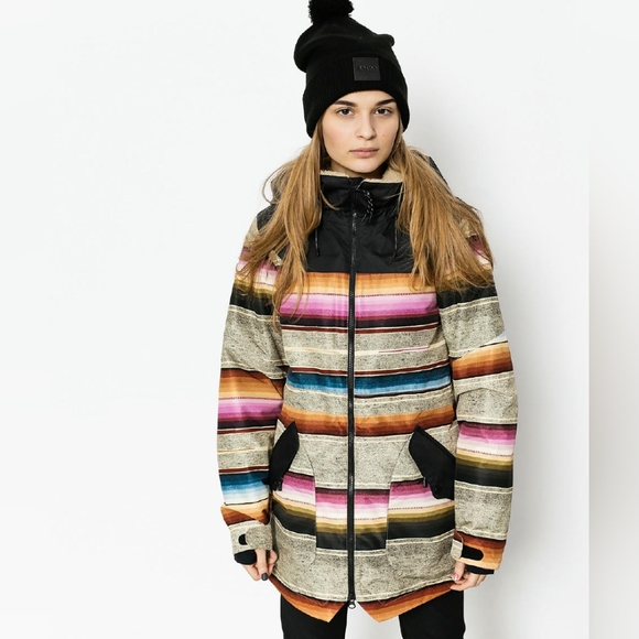 Burton Dresses & Skirts - Burton Prowess Snowboard Ski Jacket Coat Baja Mija Stripe Black NWOT Large L